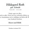 Schmidt Hildegard 1922-2013 Todesanzeige